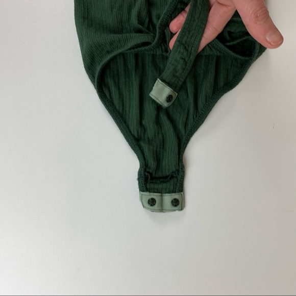 INTIMATELY Free People Green Ribbed Bodysuit Teddy - Picture 9 of 10